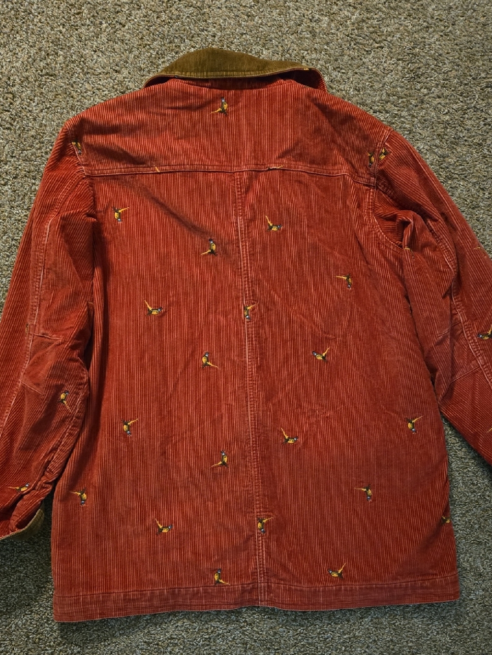 L.L. Bean Women's Corduroy Embroidered Jacket with Brown Collar, Pheasant - Picture 6 of 6